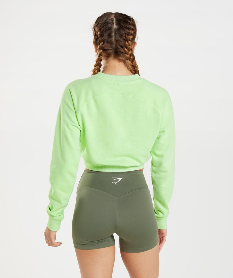 Bluzy Gymshark Treningowe Cropped Damskie Zielone | PL 274VNI